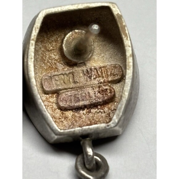 Designer Meryl Waitz Sterling Silver 925 Dangle Earrings Modernist Fine Jewelry - Picture 7 of 8